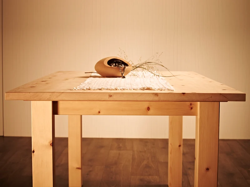 Massiver Holztisch 'Tablein' | Fichte, Buche, Eiche oder Zirbe | L 120/160 x B 80/90 x H 75 cm | Made in Südtirol