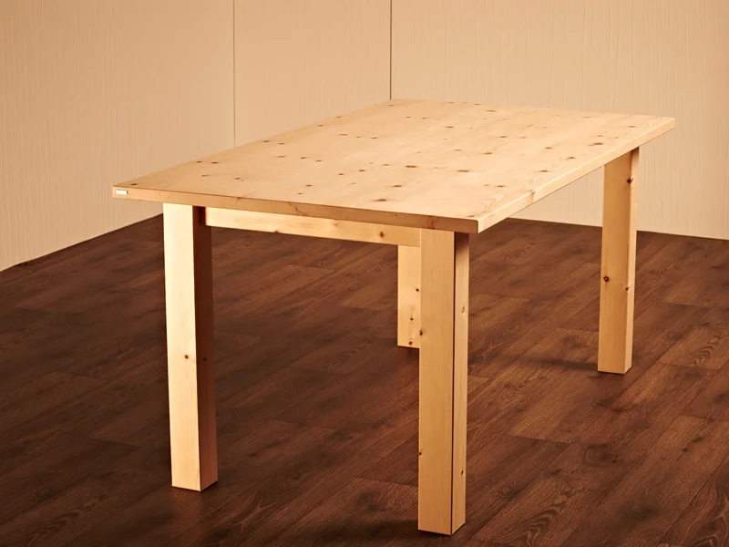 Massiver Holztisch 'Tablein' | Fichte, Buche, Eiche oder Zirbe | L 120/160 x B 80/90 x H 75 cm | Made in Südtirol