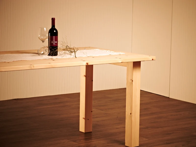Massiver Holztisch 'Tablein' | Fichte, Buche, Eiche oder Zirbe | L 120/160 x B 80/90 x H 75 cm | Made in Südtirol