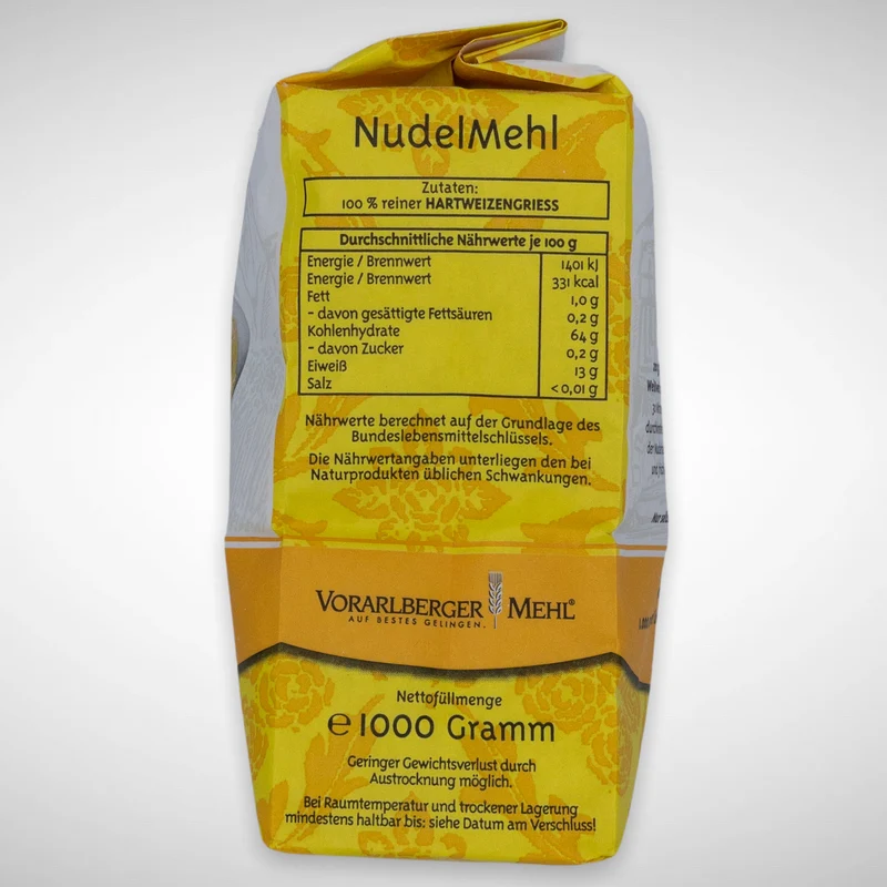 Vorarlberger Nudelmehl, Hartweizenmehl für Pasta