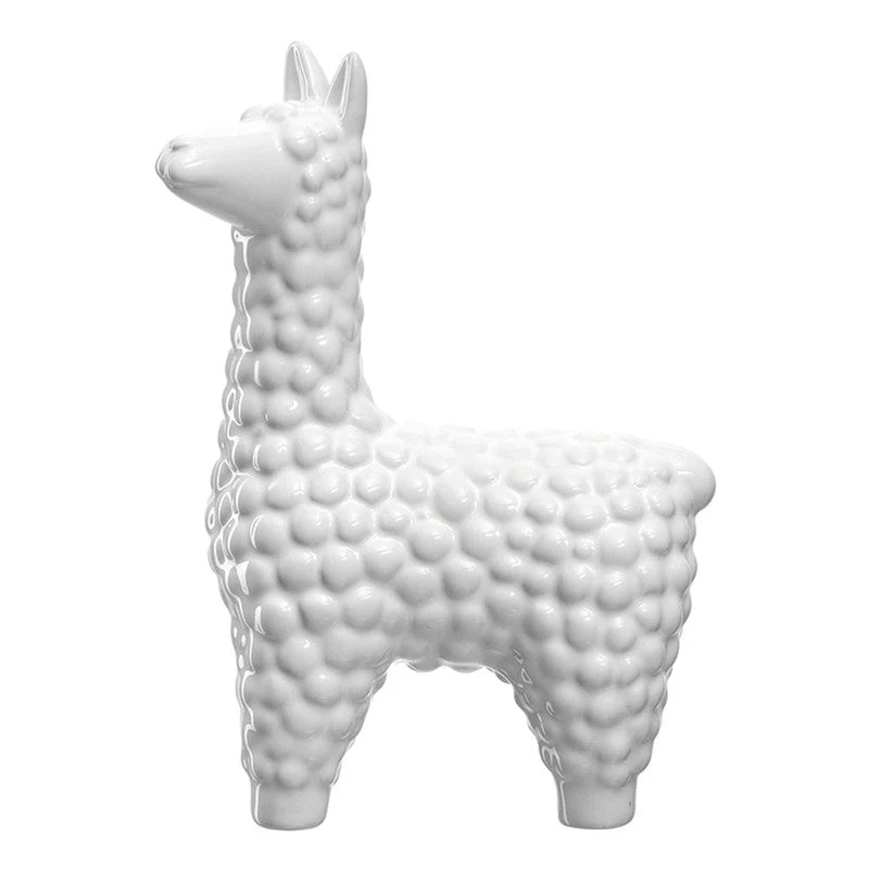 Leonardo Alpaka CASOLARE, Dekofigur, Tierfigur, Dekoration, Keramik, Weiß, 15.7 cm, 038495