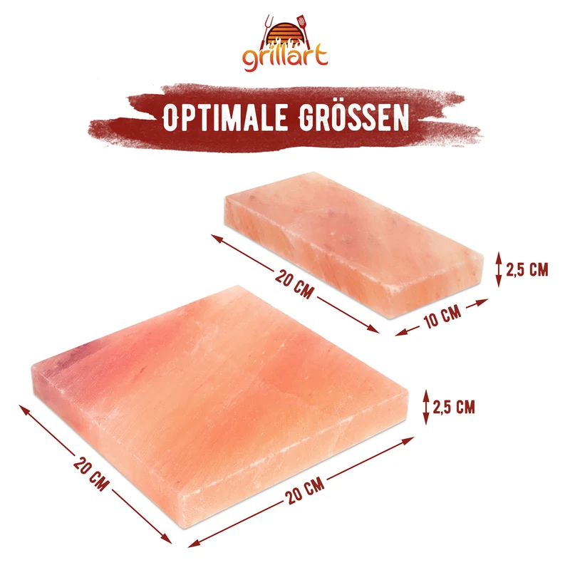 Salzstein-Plancha für Grill und BBQ Rechteckig 20x10x2,5cm