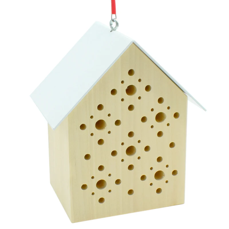 Bienenhotel 'Bee´s Inn' | aus regionalem Lindenholz und schützendem Stahlblech | 14,5 x 10 x 18 cm (LxBxH) | Made in Germany