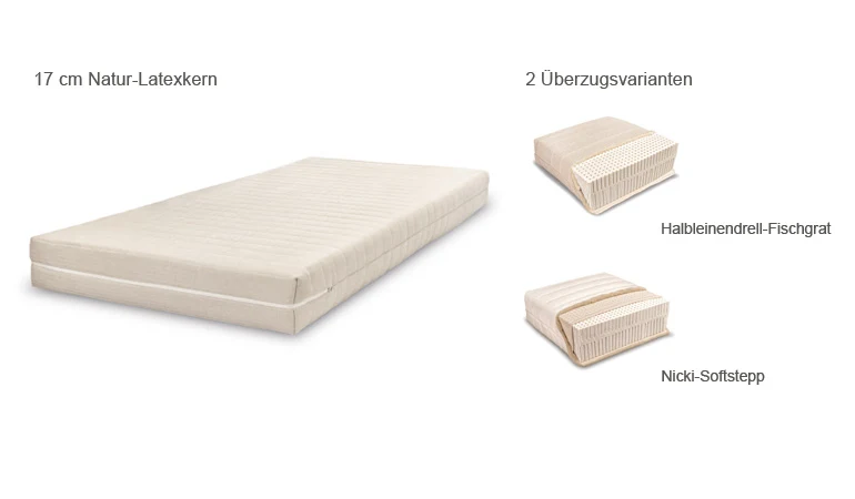 Naturlatexmatratze 'Natura One' 1 Liege-Zone - 17 cm Stärke