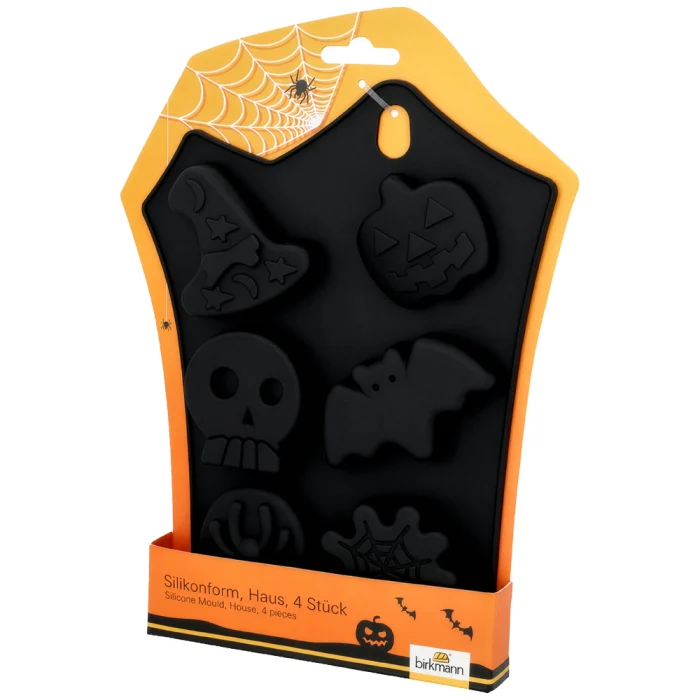 Silikonform Haus | Halloween für 6 Stück, lebensmittelechtes Silikon