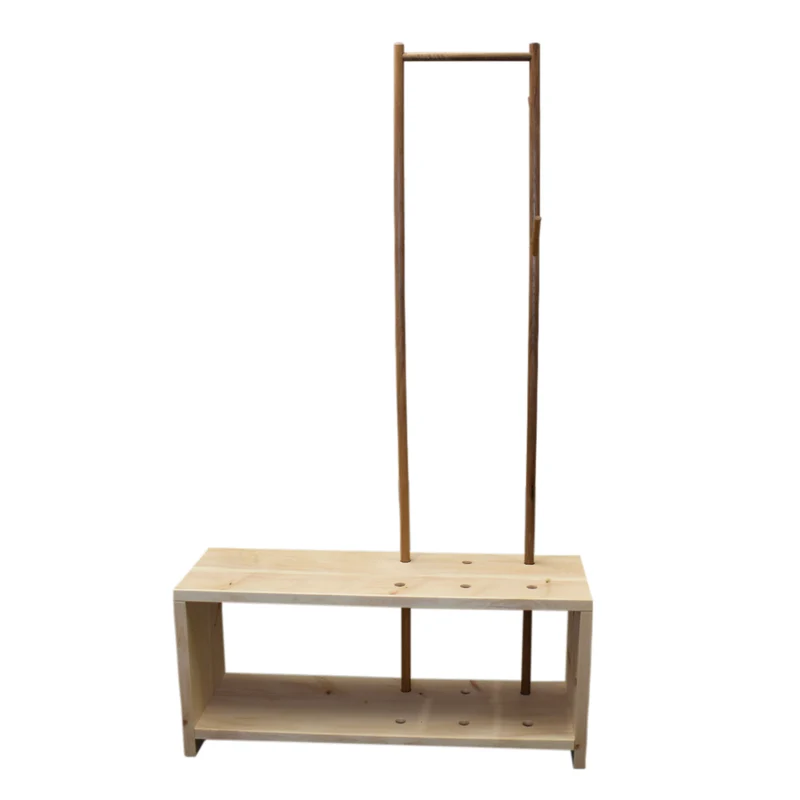 Massivholz Garderobe/Sitzbank 'MyStyle - Medium' | L 100 x T 30 x H 45 cm | in verschiedenen Holzarten und Stärken | mit verschiedenen Kleiderstangen aus Nussholz | Made in Austria