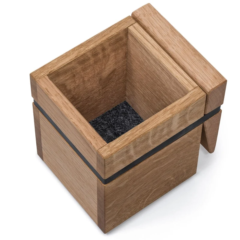 Besteckhalter mit Klammer | Eiche, Silikonband, Violan Gleiter | B 10 x T 12 x H 12 cm | Made in Germany