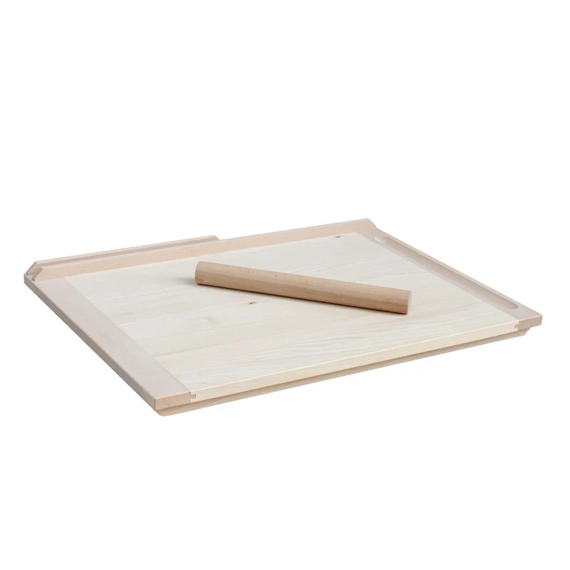 Nudel- / Backbrett '2.0' | inkl. Nudelholz | Vollholz | B 65 x T 47 x H 5 cm | Made in Germany