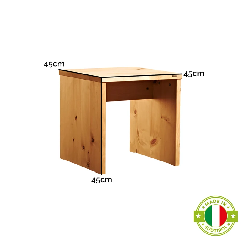 Hocker / Beistelltisch 'Homerest' aus Massivholz | Fichte, Buche, Zirbe oder Eiche| B 45 x T 45 x H 45 cm | Made in Sütdirol