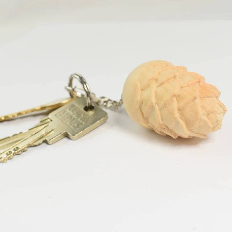 Schlüsselanhänger mit Zirbenzapfen als dufter Begleiter - 'Pine Time 2 Go' Ø 3,4 cm