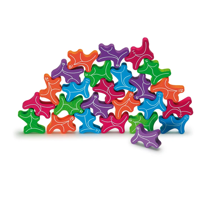 Koordinationsspiel 'Stapelgeister XL' | Förderung der Hand-Auge-Koordination | 25 Spielsteine aus Buchenholz | Made in Germany