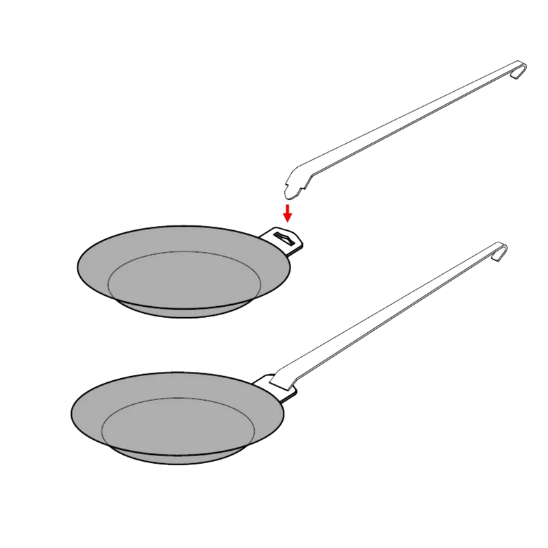 Flex-Pfanne Ø 28cm H.4,5cm Schmiedeeisern mit Adapter für Flexgriff