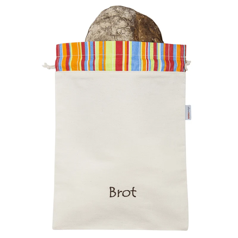 Brot Aufbewahrungsbeutel aus Baumwolle, Motiv "Streifen", 28 x 38 cm