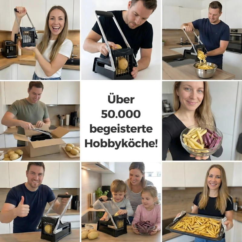 Thiru Premium Pommesschneider – Perfekte Pommes in Sekunden, extra starke Schneidkraft & sicherer Halt