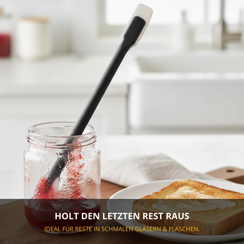 Thiru Restelöffel Slim – 3-teiliges Set zum restlosen Herauslösen aus Gläsern, Flaschen & Behältern, spülmaschinengeeignet