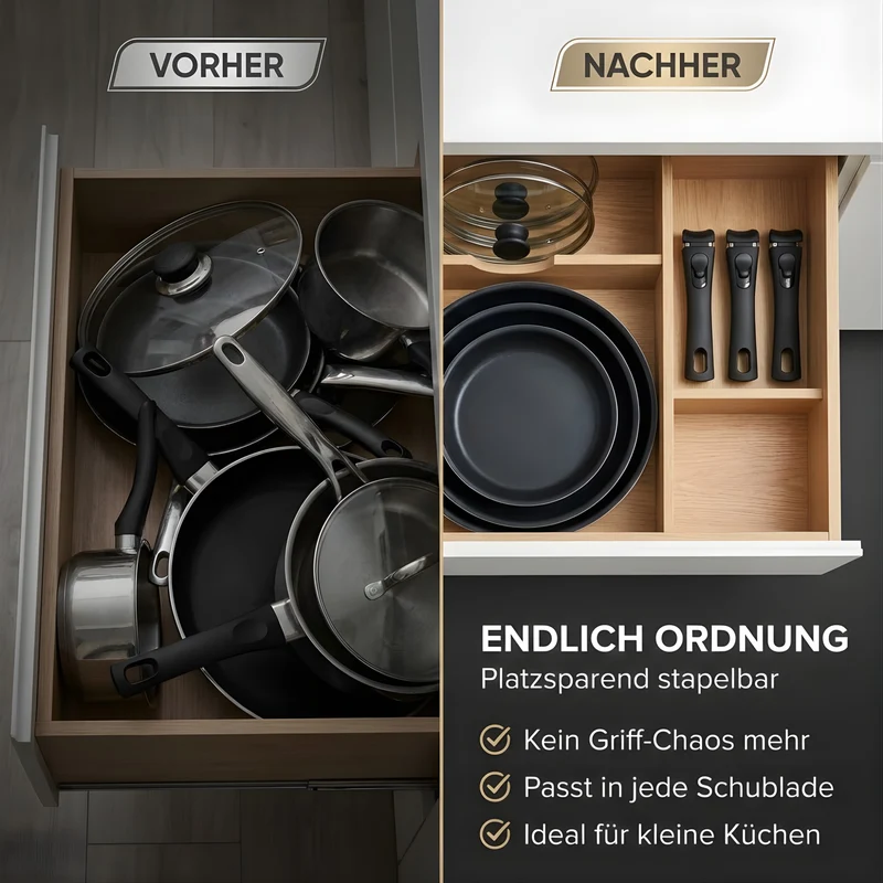 Lieblingspfanne Bratpfanne 24-28 cm Ø - flach oder hoher Rand - Für alle Herdarten & Induktion - mit Glasdeckel & 4D Antihaft-Veredelung - für krosses Anbraten & Röstaromen