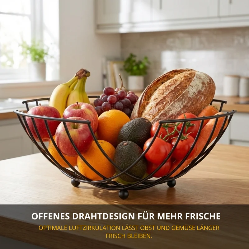 Drahtkörbe & Etageren – vielseitige Aufbewahrung & Präsentation für Obst, Brot & Gemüse – robust, lebensmittelecht
