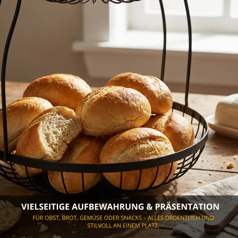 Drahtkörbe & Etageren – vielseitige Aufbewahrung & Präsentation für Obst, Brot & Gemüse – robust, lebensmittelecht