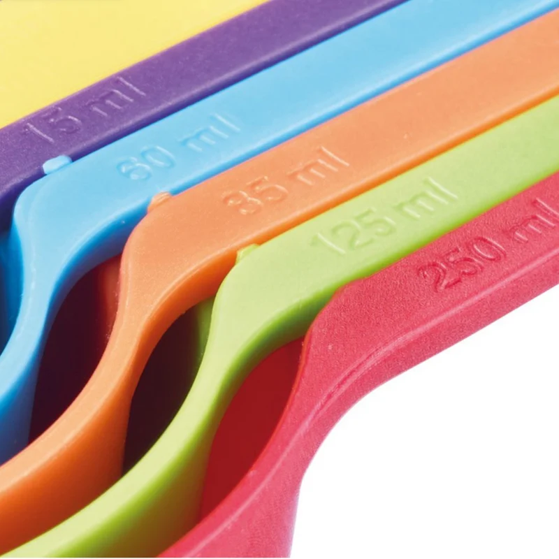 Thiru Messlöffel-Set Matroschka 6-tlg. – farbige Messbecher 7,5–250 ml, stapelbar & platzsparend