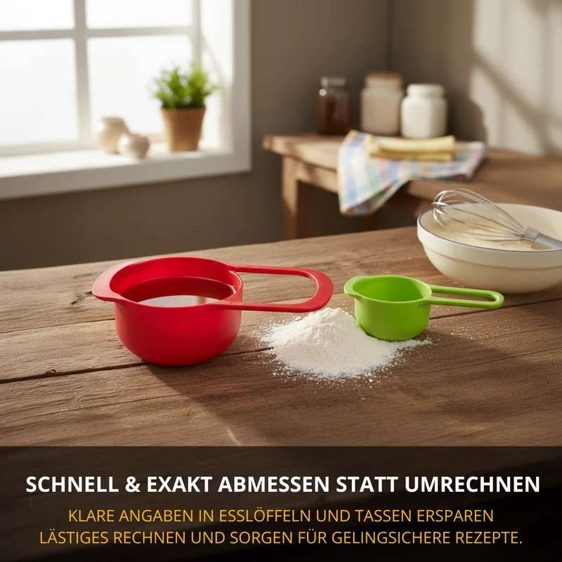 Thiru Messlöffel-Set Matroschka 6-tlg. – farbige Messbecher 7,5–250 ml, stapelbar & platzsparend