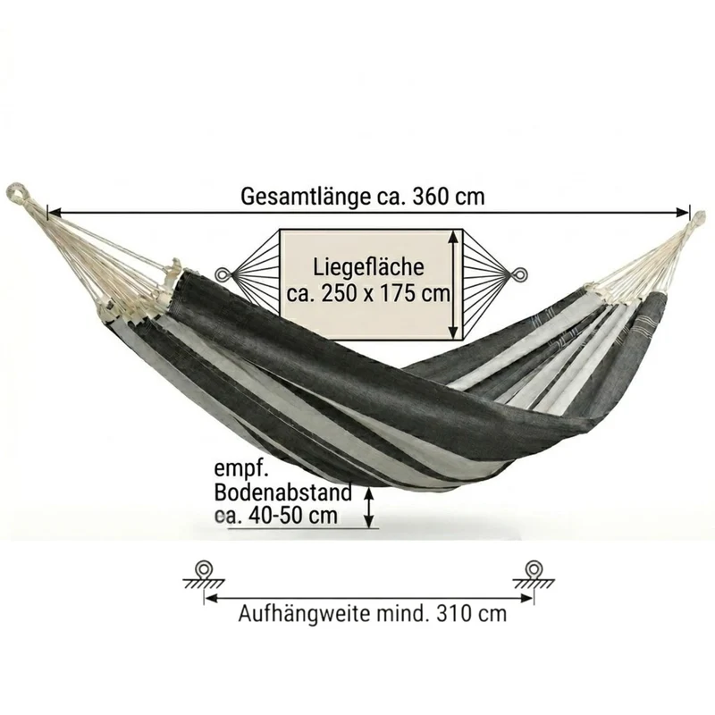 Familienhängematte Paradiso | verschiedene Designs | L 360 x B 175 cm | extra stabil und superweich | Belastbarkeit max. 200 kg | Made in Germany