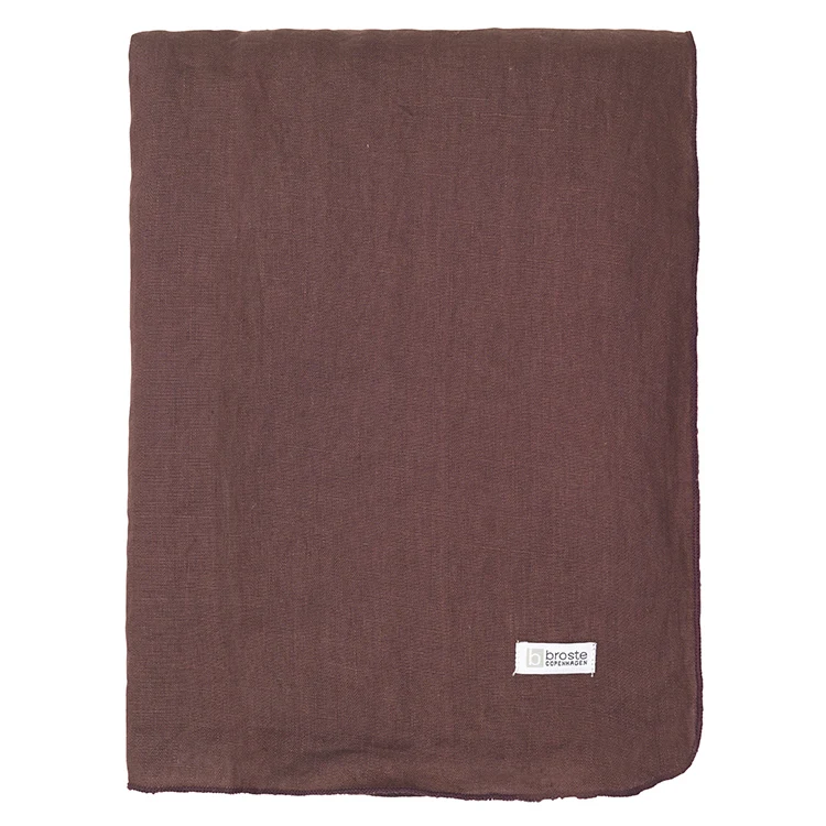 BROSTE COPENHAGEN Leinentischtdecke Gracie Aubergine