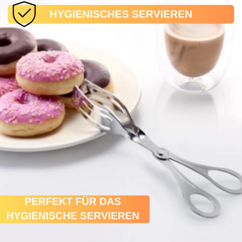 Gebäckzange - Küchenzange - 19,8 cm lang - perfekt für Buffets