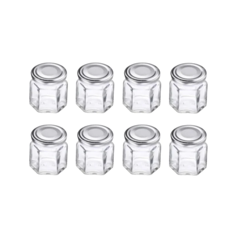 Einmachgläser - Gläser - 8 Gläser - Eckig - 45 ml - ø 43 mm