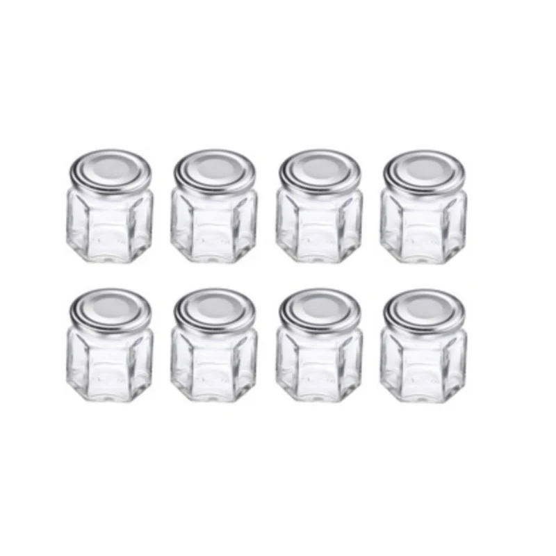 Einmachgläser - Gläser - 8 Gläser - Eckig - 45 ml - ø 43 mm
