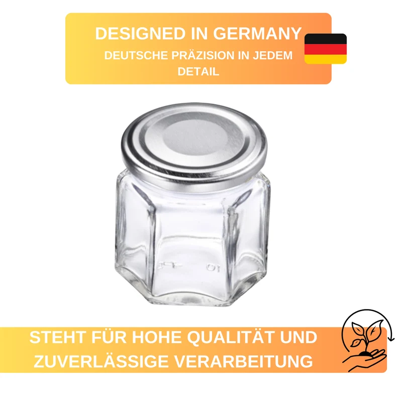 Einmachgläser - Gläser - 8 Gläser - Eckig - 45 ml - ø 43 mm