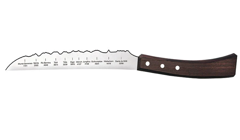 Universalmesser 'Best of Switzerland' | mit Panoramaschliff der Schweizer Berge | Holzgriff | Made in Switzerland