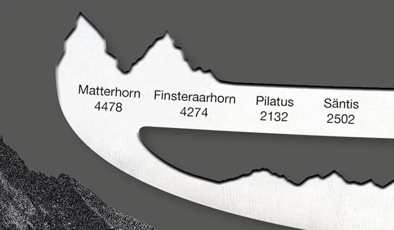 Käsemesser 'Best of Switzerland' | mit Panoramaschliff | Griff aus Palisanderholz | Made in Switzerland