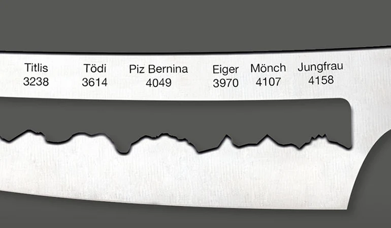 Käsemesser 'Best of Switzerland' | mit Panoramaschliff | Griff aus Palisanderholz | Made in Switzerland
