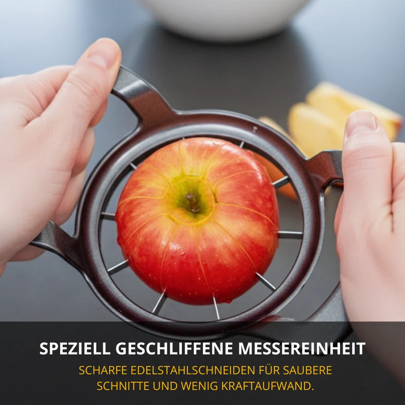 Thiru Obstschneider – Apfel- & Birnenteiler, 10 gleichmäßige Stücke, Kerngehäuse-Entfernung in einem Schritt