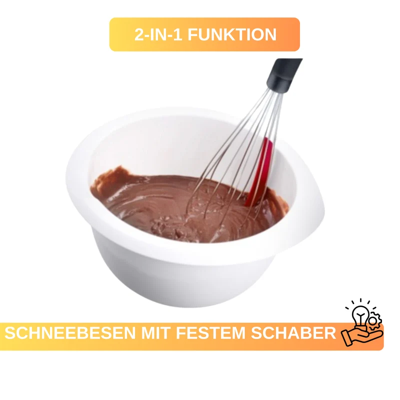 Schneebesen - mit Schaber 30 cm - rühren & restloses Entleeren