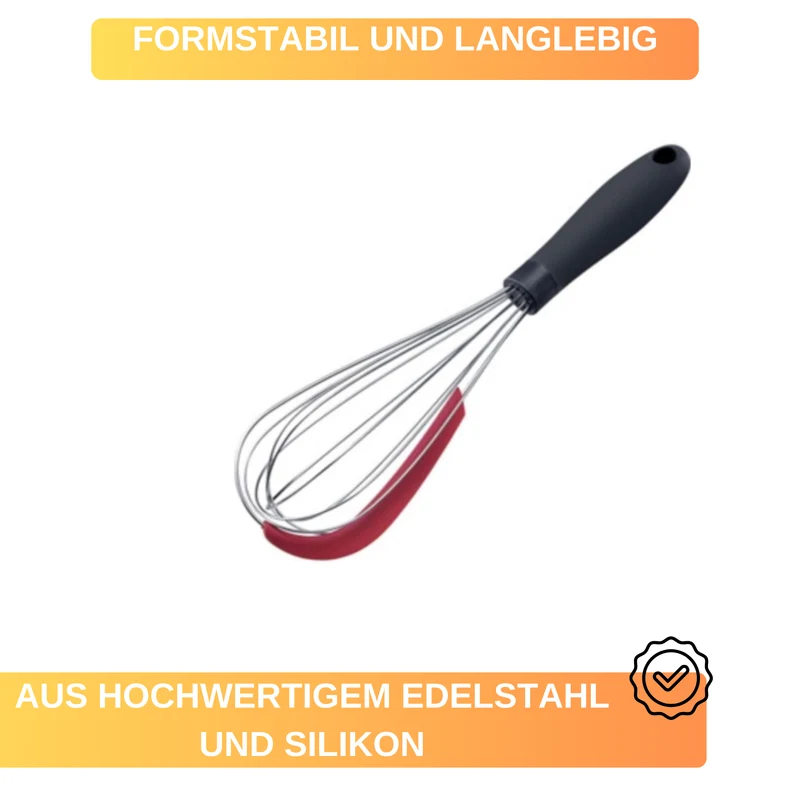 Schneebesen - mit Schaber 30 cm - rühren & restloses Entleeren