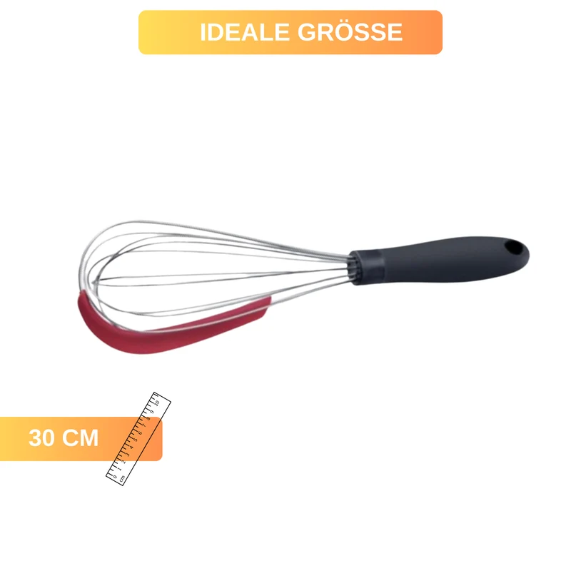 Schneebesen - mit Schaber 30 cm - rühren & restloses Entleeren
