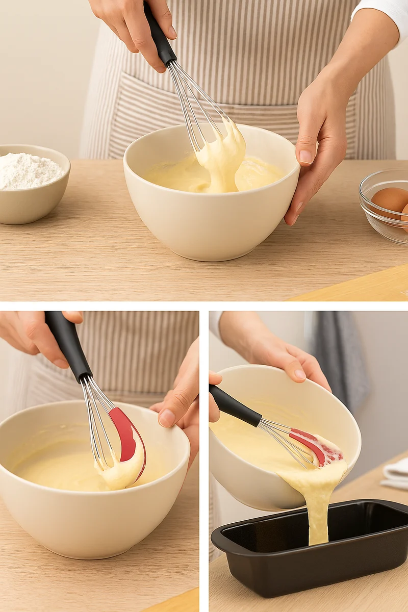 Schneebesen - mit Schaber 30 cm - rühren & restloses Entleeren