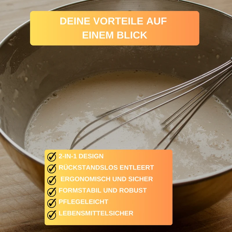 Schneebesen - mit Schaber 30 cm - rühren & restloses Entleeren