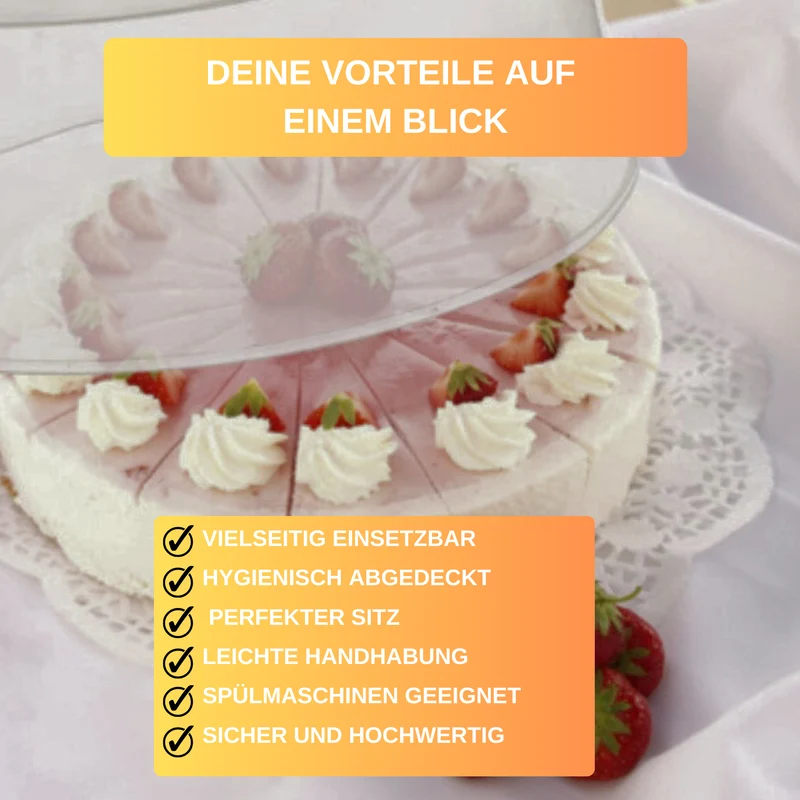 Tortenhaube Ø 30 cm - Tortenglocke - Schutz vor austrocknen & Gerüchen
