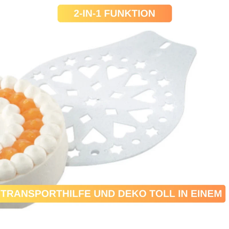 Kuchenheber-Ergonomisch- Kuchenheber - mit abgeschrägtem Rand & Verzierschablonen