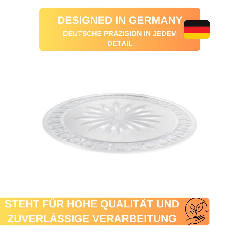 -Servierplatte-Kuchenplatte- Ø 31 cm - Edles Glas-Design - bruchfest & vielseitig