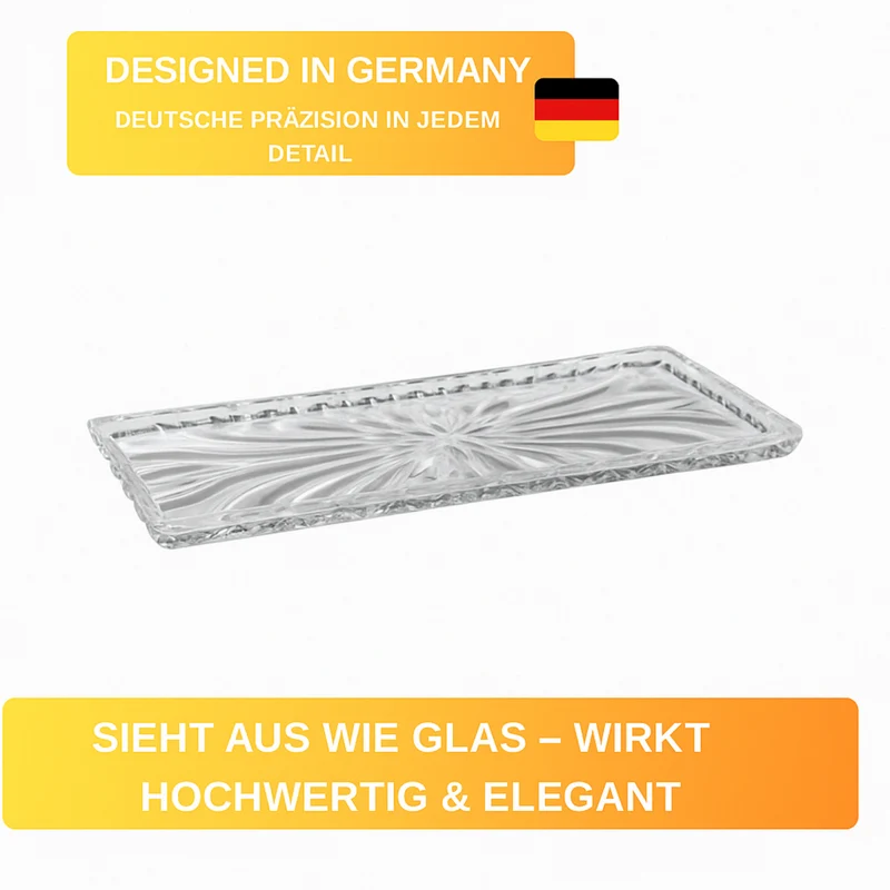 Stollen- & Kuchenplatte - Edles Glas-Design - Bruchfest & vielseitig