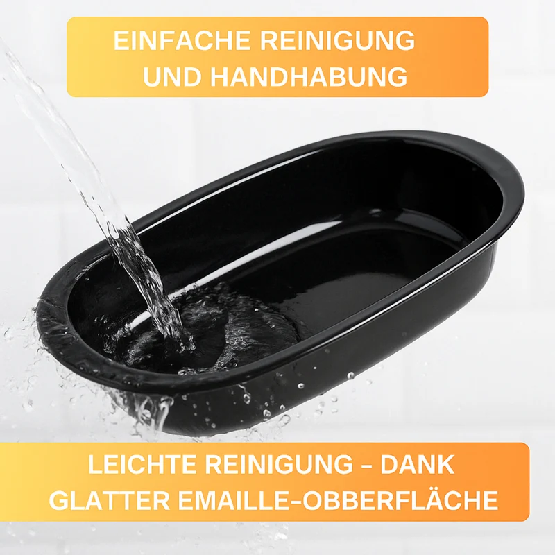 Brotbackform Emaille 35 cm – kratz- & säurefest, hitzebeständig bis 400 °C, inkl. Gratis Kuchenauslöser