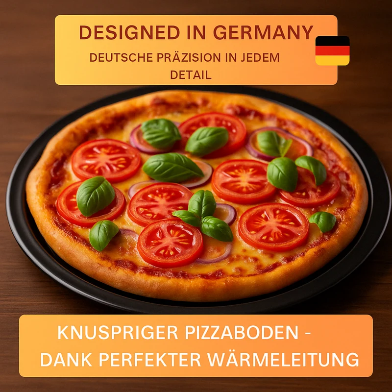 Pizzablech Emaille Ø 28 cm – schnitt- & kratzfest • hitzebeständig bis 400 °C