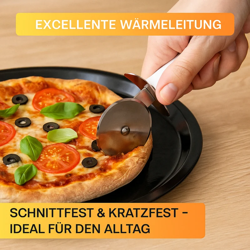 Pizzablech Emaille Ø 28 cm – schnitt- & kratzfest • hitzebeständig bis 400 °C