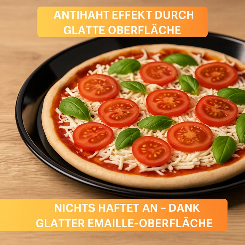 Pizzablech Emaille Ø 28 cm – schnitt- & kratzfest • hitzebeständig bis 400 °C