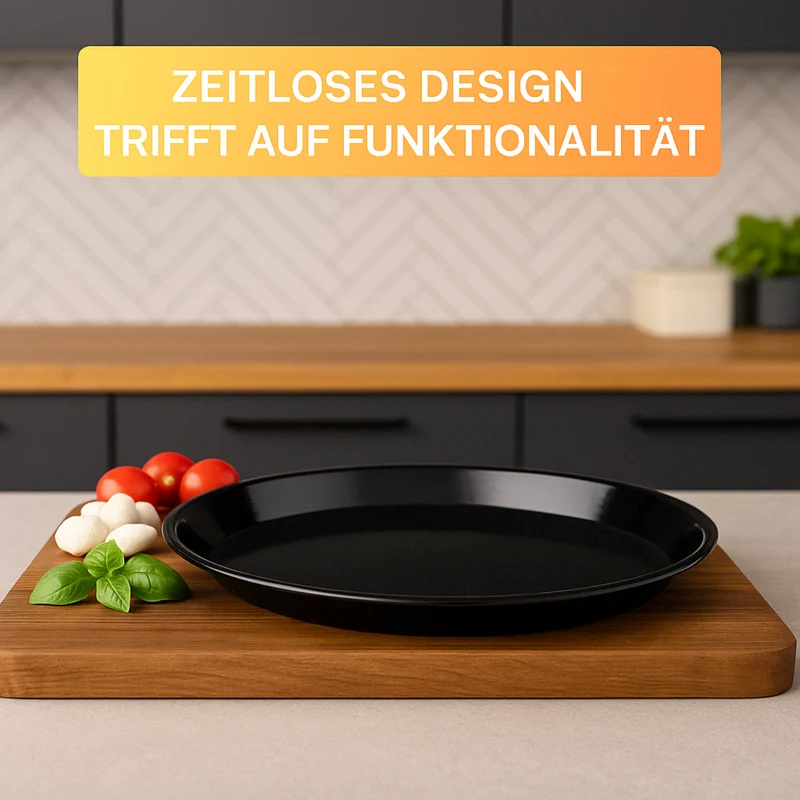 Pizzablech Emaille Ø 28 cm – schnitt- & kratzfest • hitzebeständig bis 400 °C
