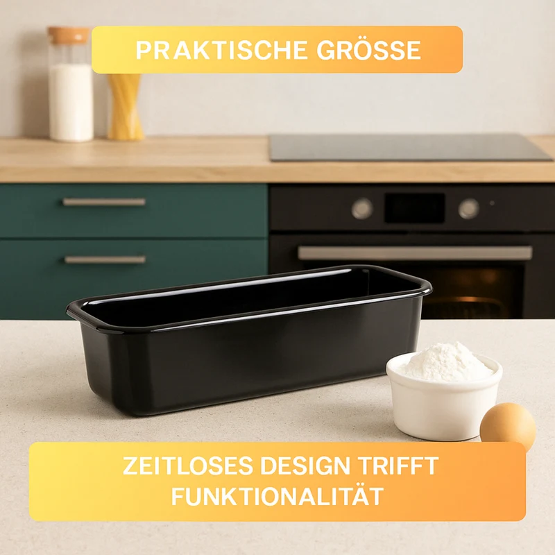 Kastenform Emaille – 30 cm • schnitt- & kratzfest • bis 400 °C hitzebeständig • ideal für Brot & Kuchen
