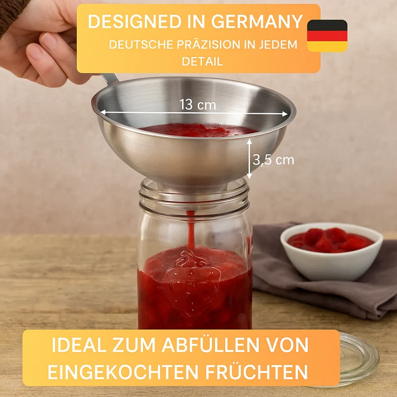 Einmachtrichter »Classic« – aus Edelstahl • Ø 13 cm • ideal zum sauberen Abfüllen